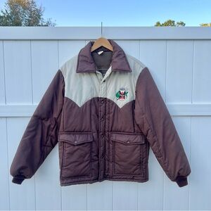 Vintage Stroh’s Beer Coat, Brown with embroidered logo 🍺 🎣